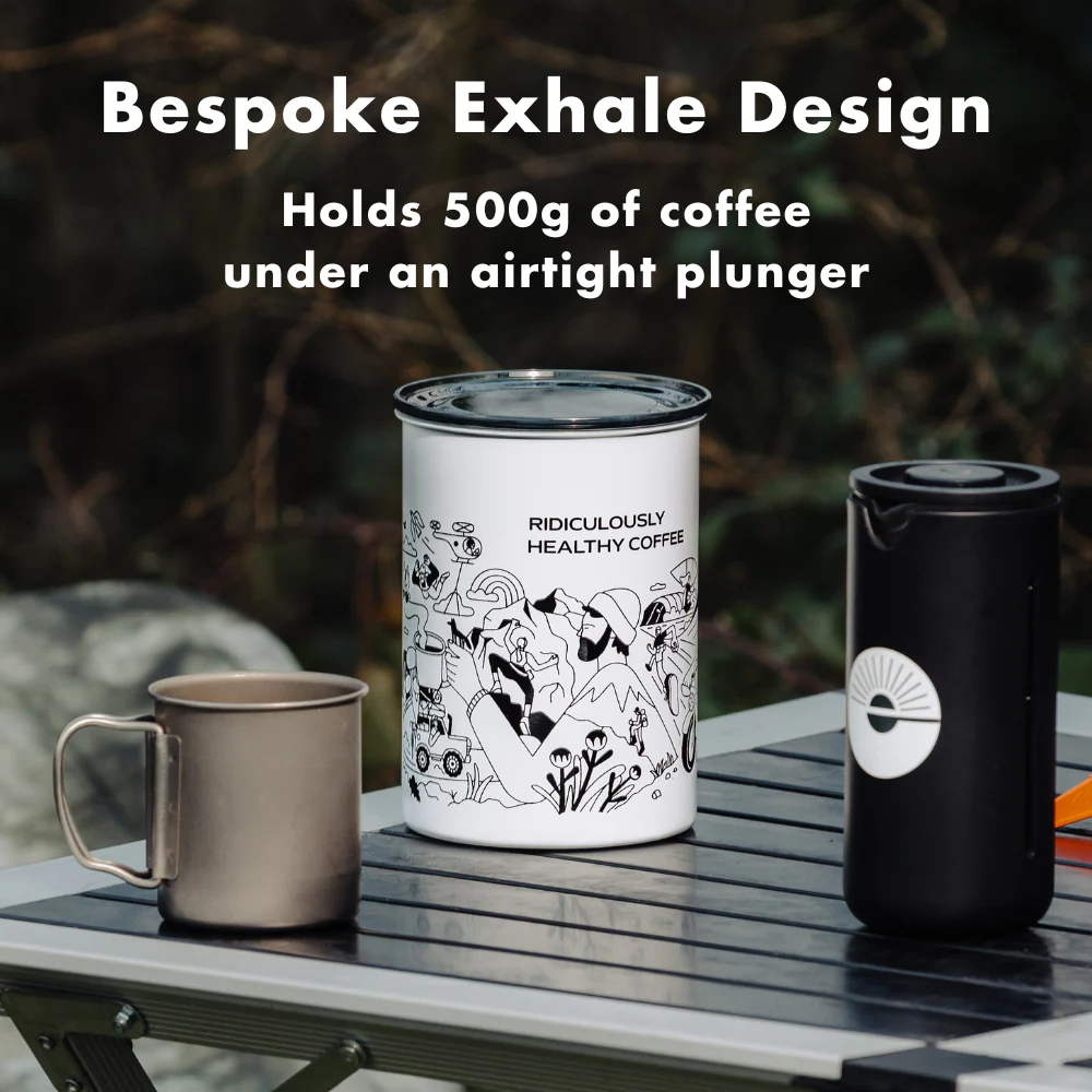 Exhale x Airscape Coffee Storage Container - 500g - White - Image 5