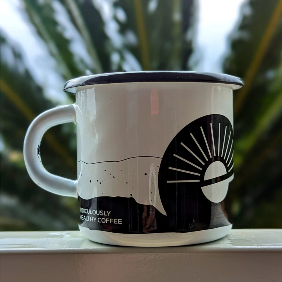 Exhale Hand Printed Enamel Mug - Image 4